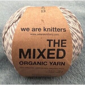 We Are Knitters Mixed Organic Yarn Grey Cotton Wool Blend 100g 273 yds